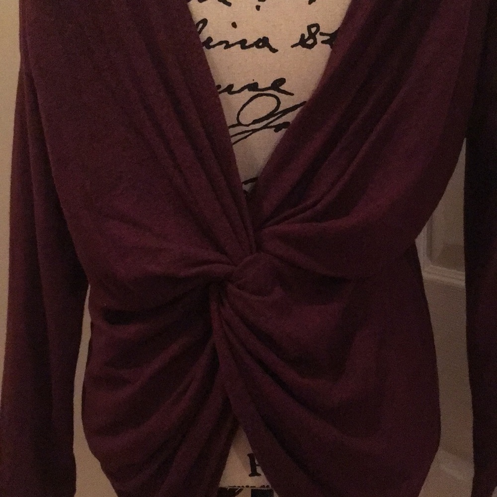 ❗️LAST ONE❗️Twisted V-back Brushed Knit Top - Picture 7 of 7